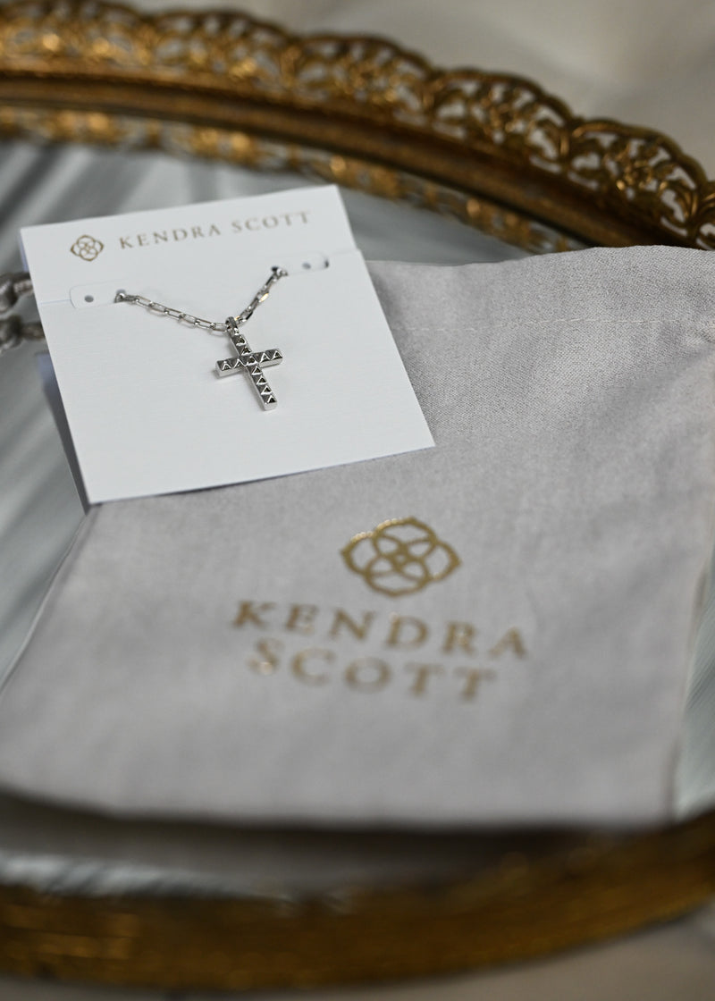Kendra Scott Jada Cross Pendant Rhodium Necklace