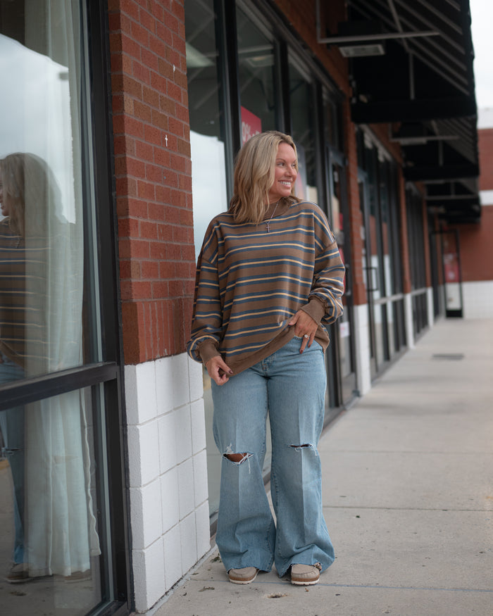 Good American Vintage Low Slung Baggy Jeans in Terra