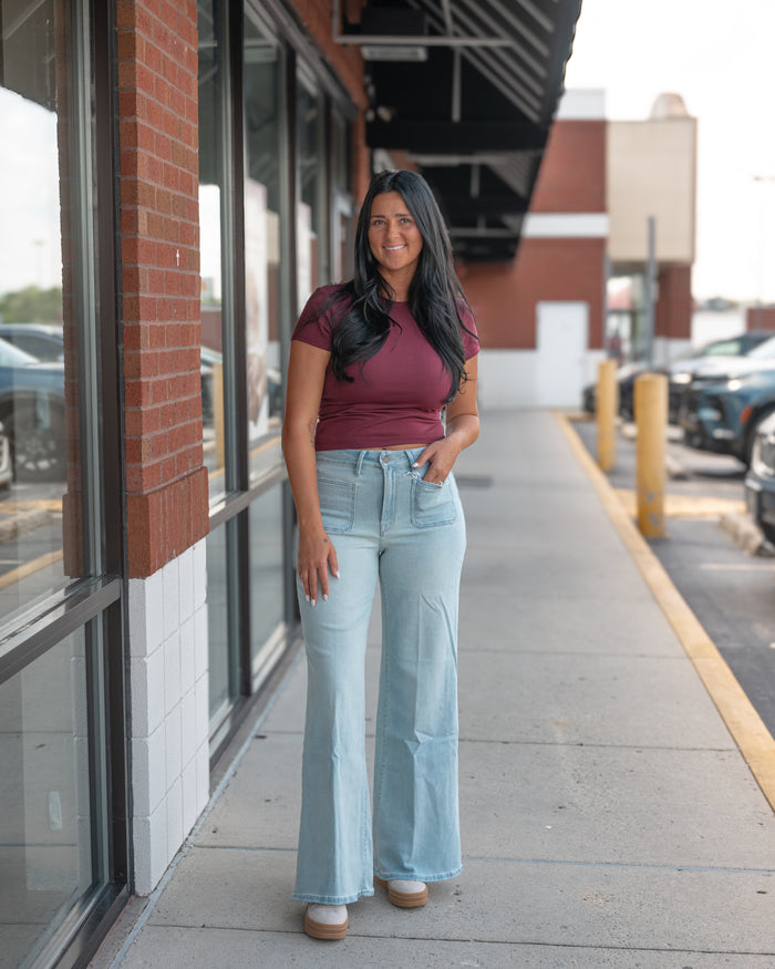 Good American Soft Tech Good Waist Palazzo Jeans Indigo 1129