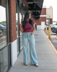Good American Soft Tech Good Waist Palazzo Jeans Indigo 1129
