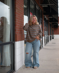 Good American Vintage Low Slung Baggy Jeans in Terra
