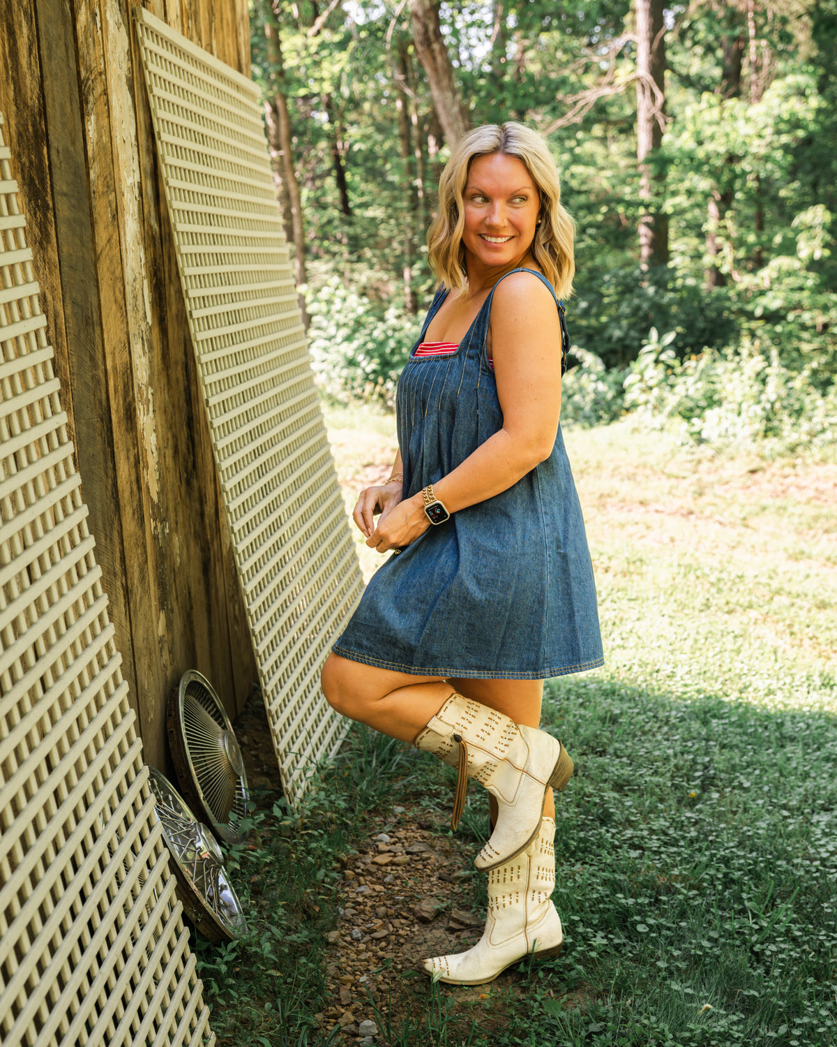 Free People Katie Denim Tunic L