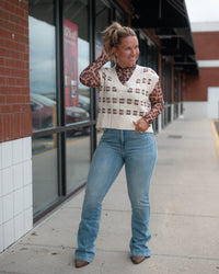 Leopard Mesh Mock Neck Top