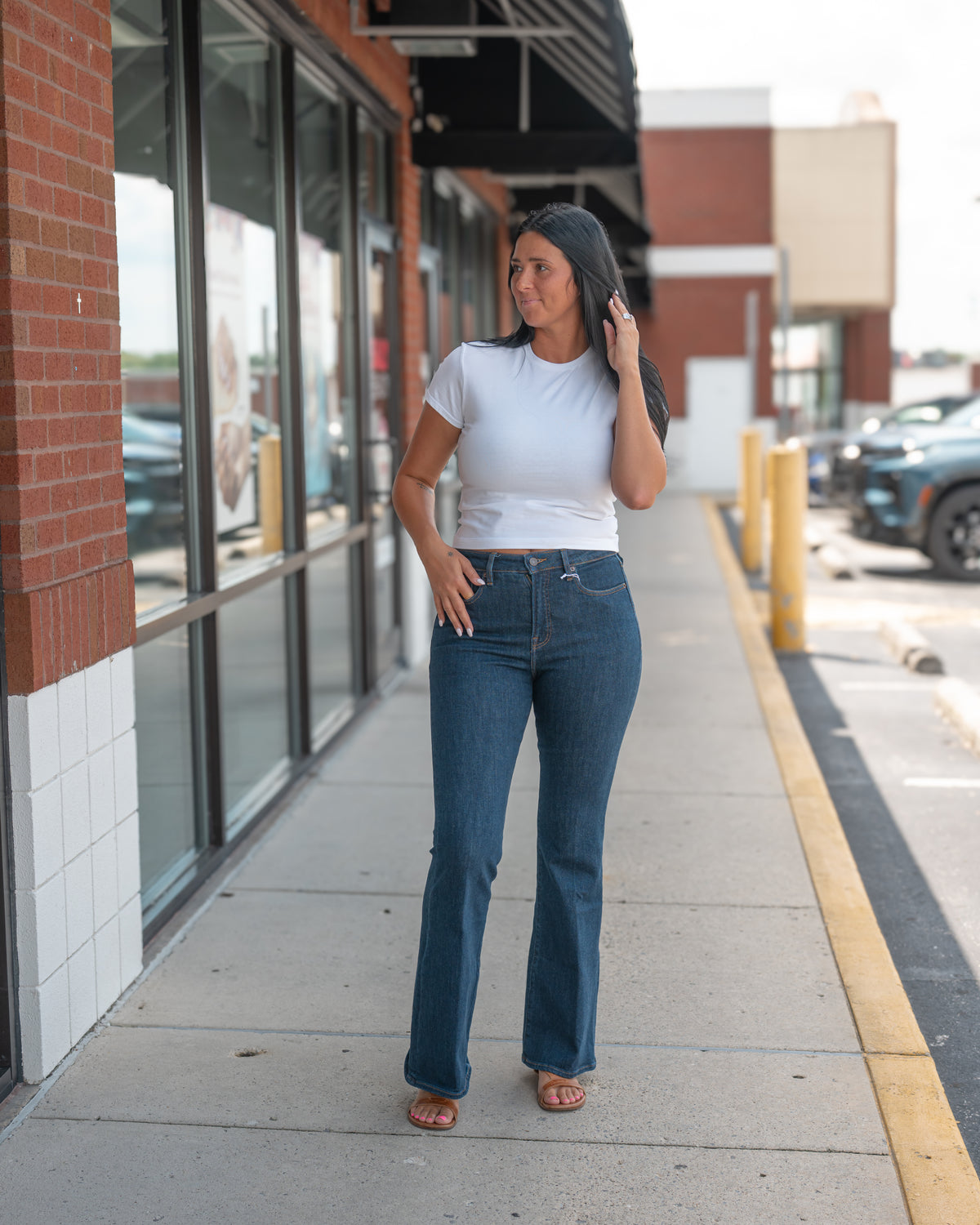 Good American Good Legs Flare Jeans in Indigo 1153