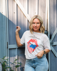 Daydreamer Licensed Rolling Stones Flag Tongue Boyfriend Tee