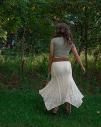 Free People Bella Lace Mermaid Skirt in Tea