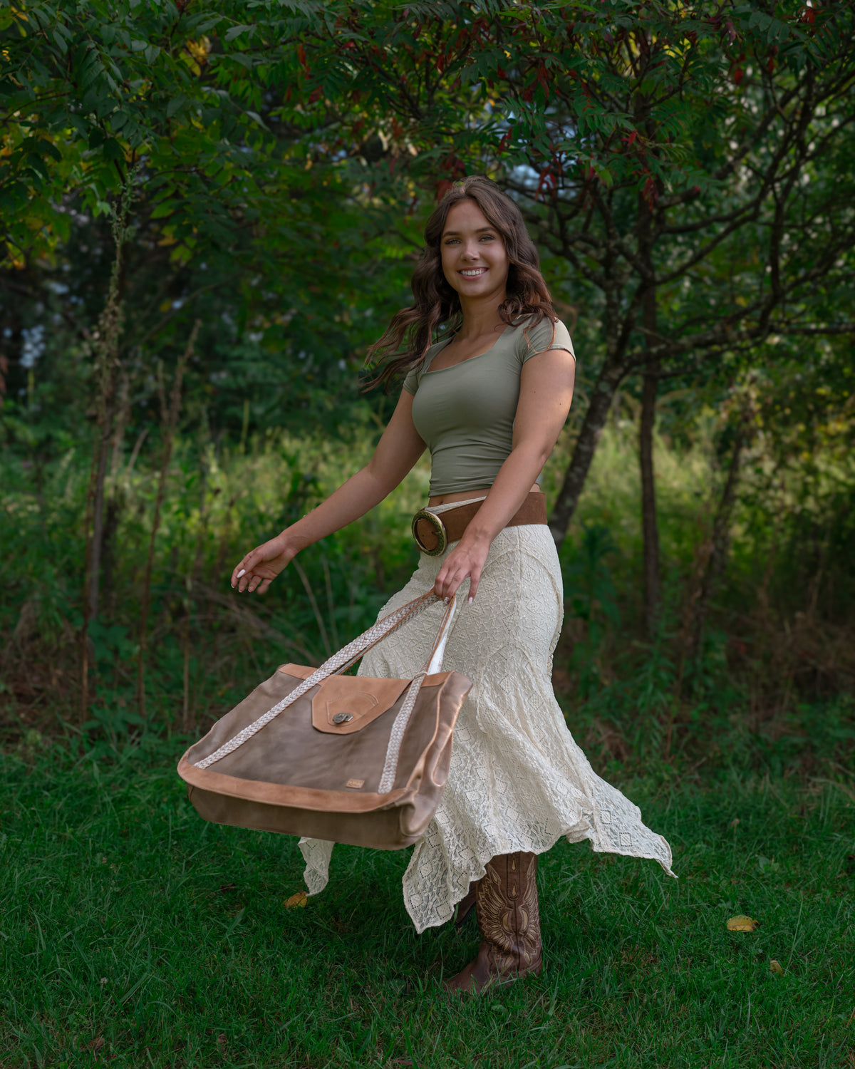 Free People Bella Lace Mermaid Skirt in Tea