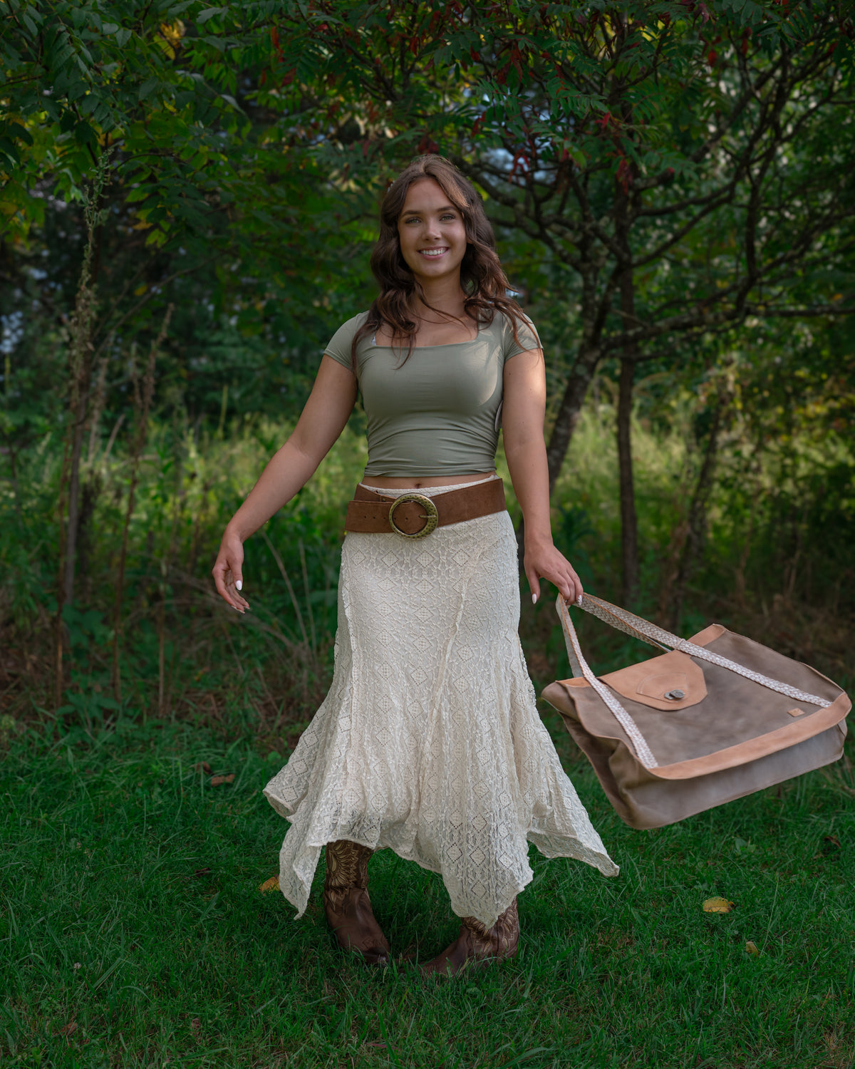 Free People Bella Lace Mermaid Skirt in Tea