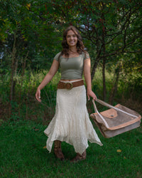 Free People Bella Lace Mermaid Skirt in Tea