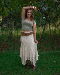 Free People Bella Lace Mermaid Skirt in Tea