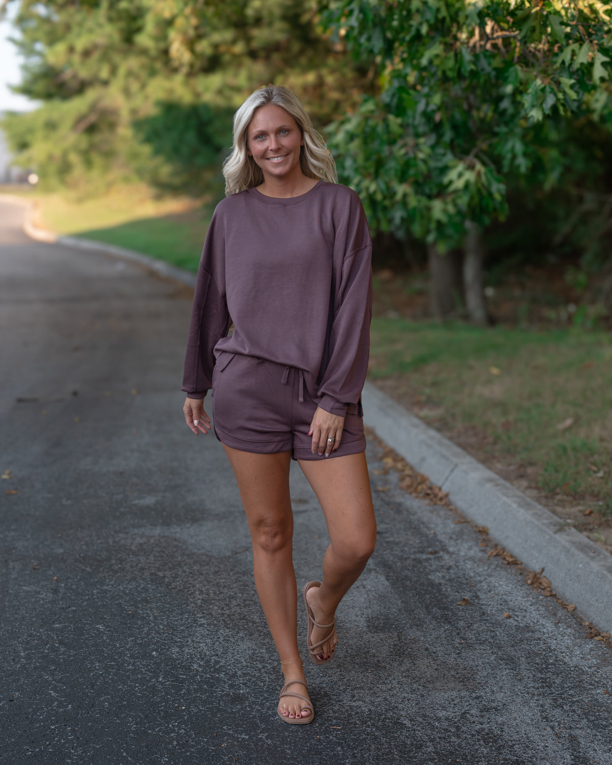 Casual Long Sleeve Short Set