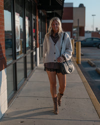 Fuzzy Cream Button Up Cardigan