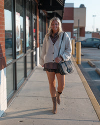 Fuzzy Cream Button Up Cardigan