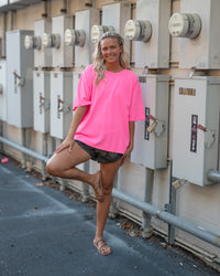 Free People Tackle Tee in Hot Pink