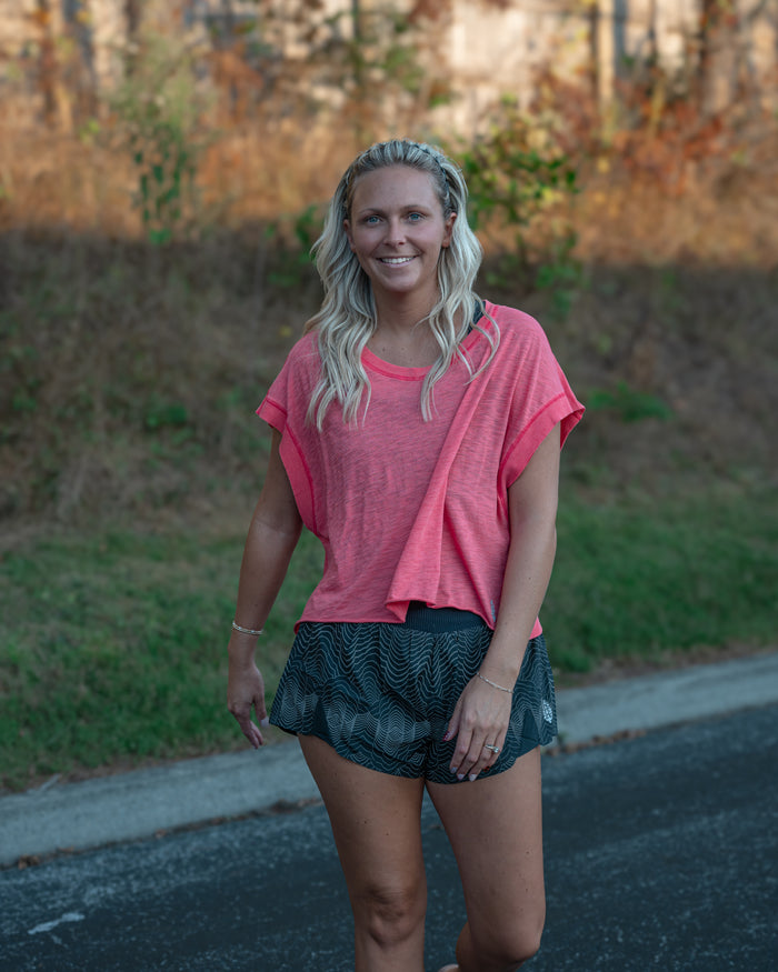 Free People My Time Tee in Grapefuit