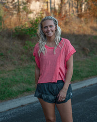 Free People My Time Tee in Grapefuit
