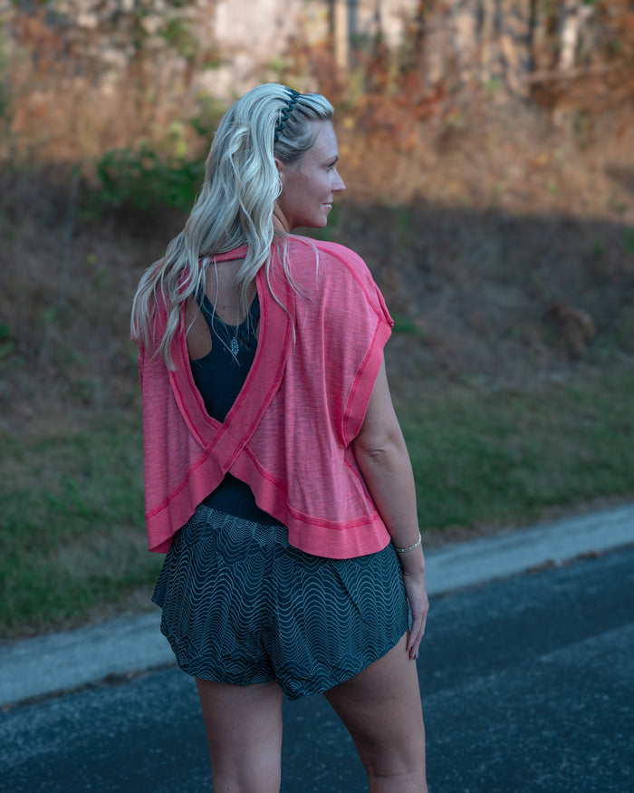 Free People My Time Tee in Grapefuit