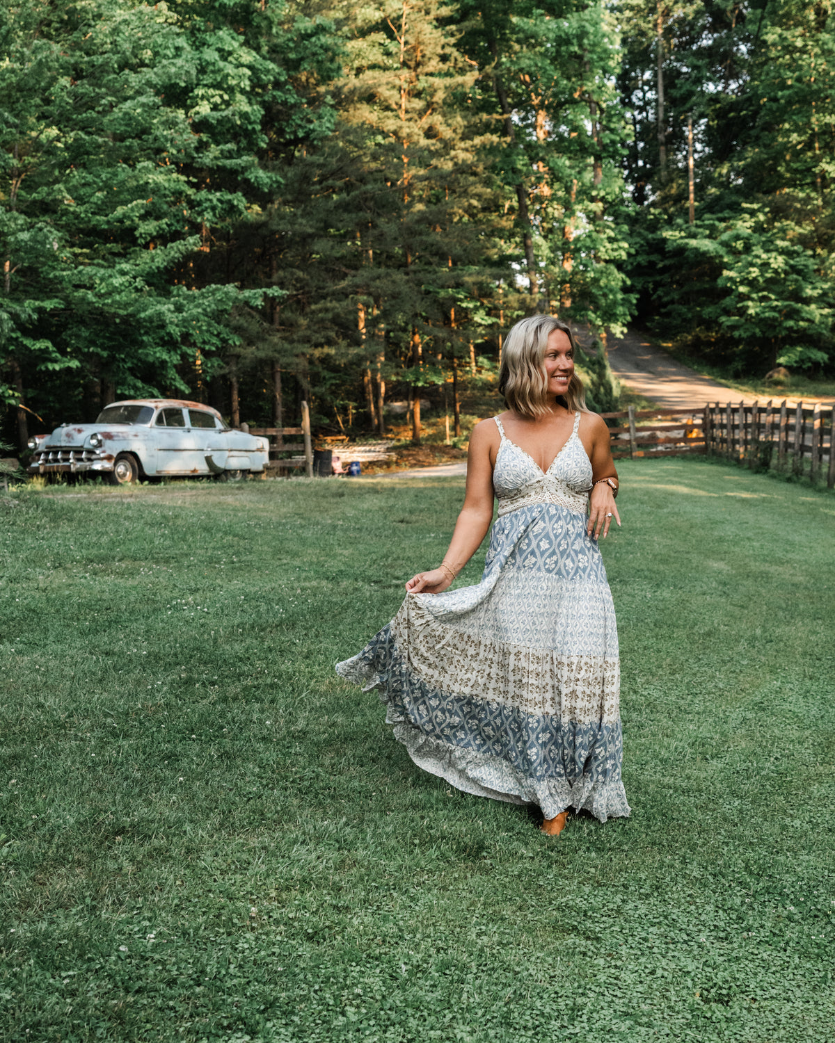 Something Blue + Lace Maxi