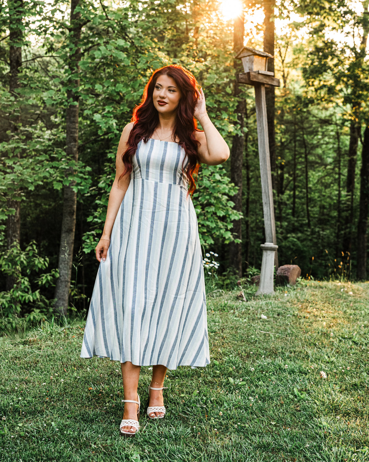 Sweetgrass Striped Midi Dress
