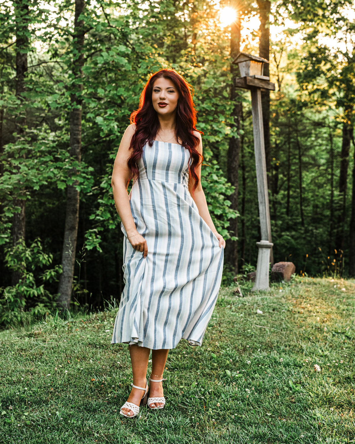 Sweetgrass Striped Midi Dress