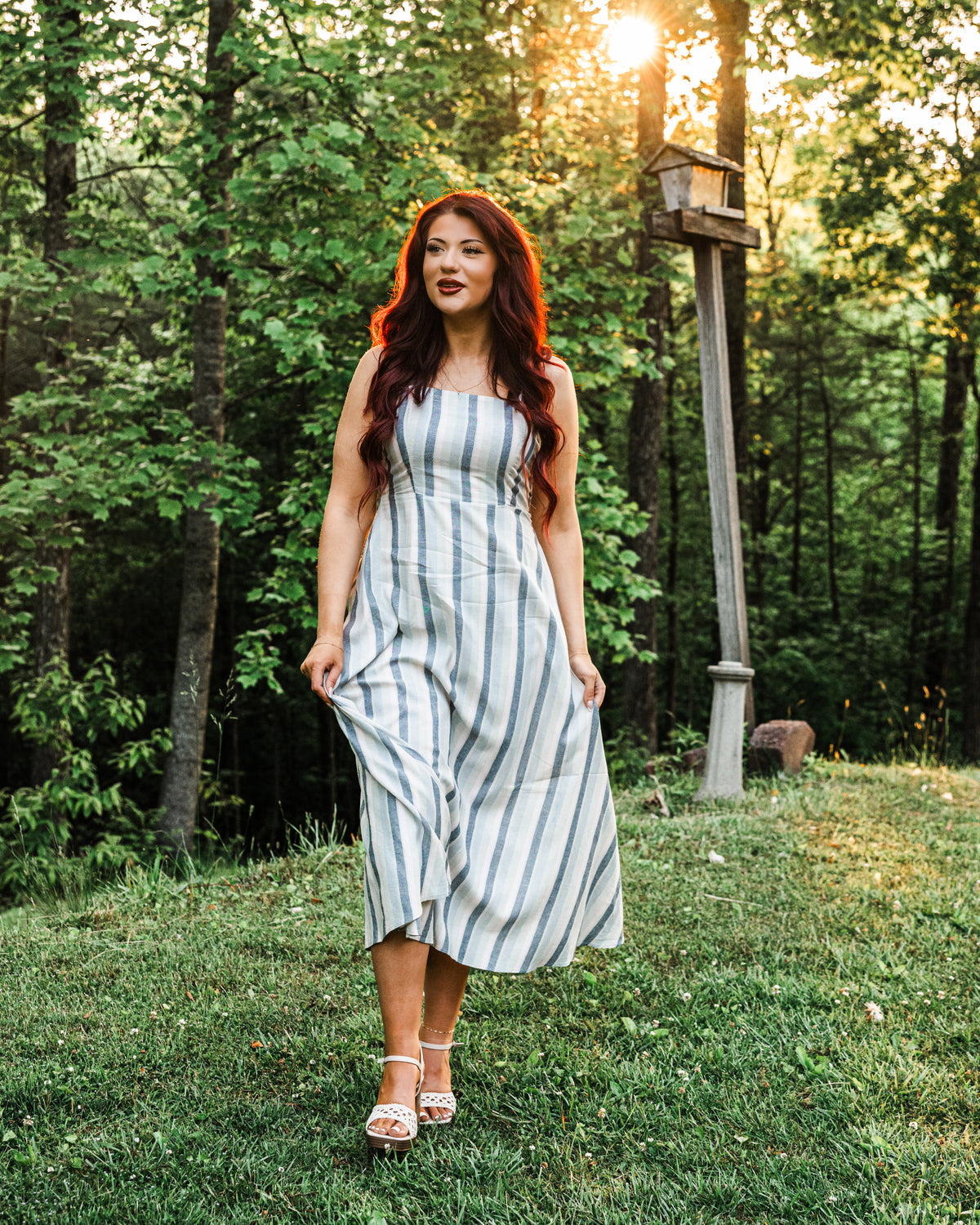 Sweetgrass Striped Midi Dress