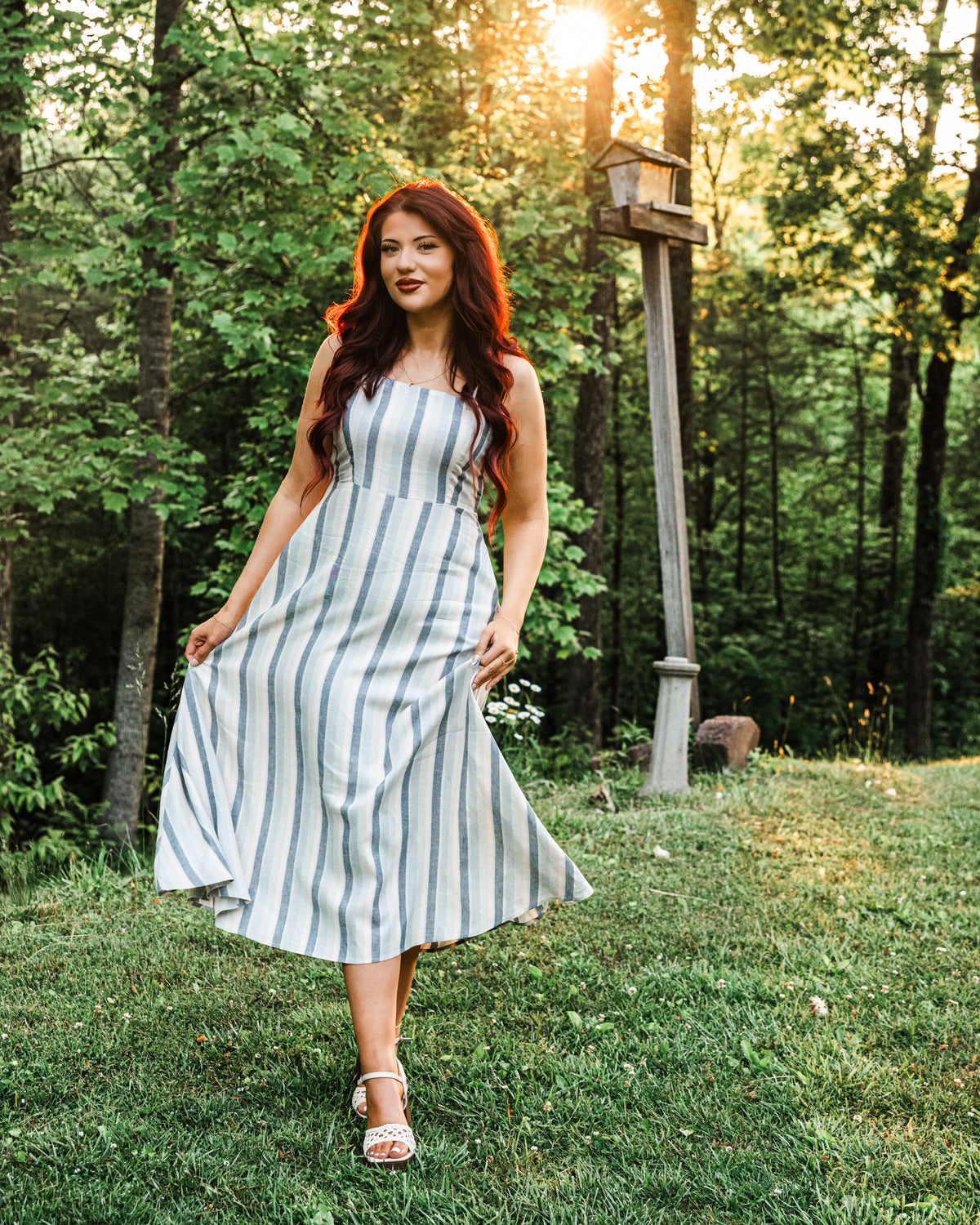 Sweetgrass Striped Midi Dress