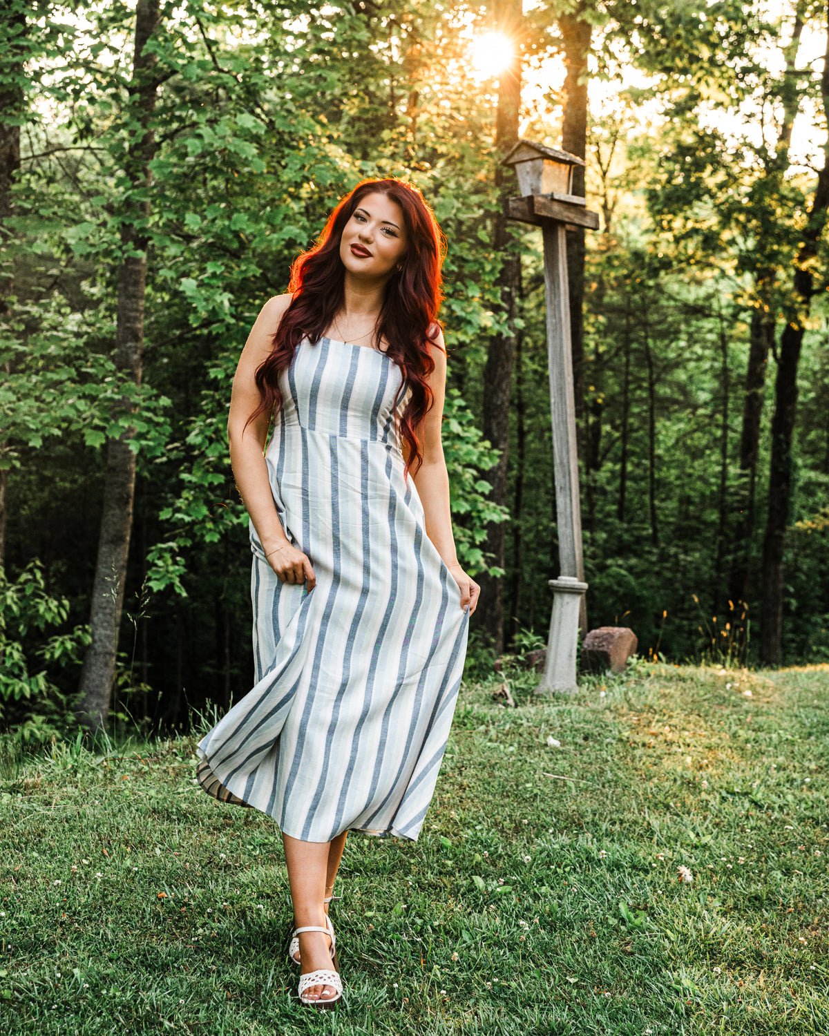 Sweetgrass Striped Midi Dress