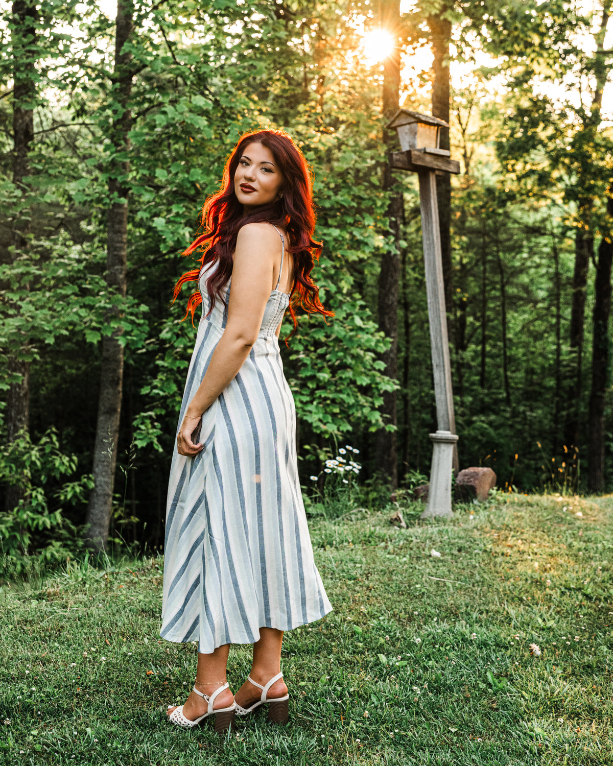 Sweetgrass Striped Midi Dress