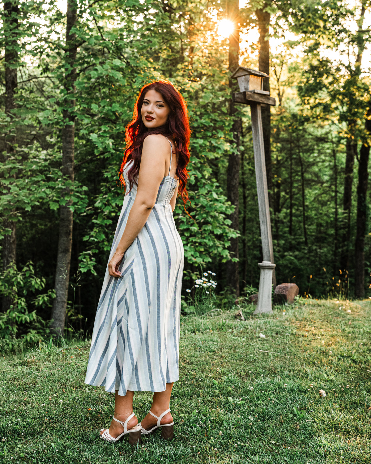 Sweetgrass Striped Midi Dress
