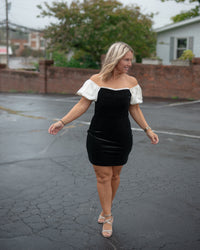 Sadie & Sage Velvet Hour Puff Sleeve Mini Dress