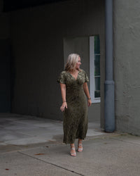Olive After Hours Velvet Midi Dress
