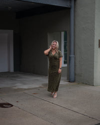 Olive After Hours Velvet Midi Dress