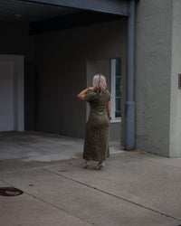 Olive After Hours Velvet Midi Dress