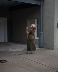 Olive After Hours Velvet Midi Dress