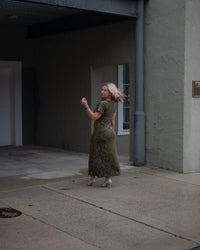 Olive After Hours Velvet Midi Dress