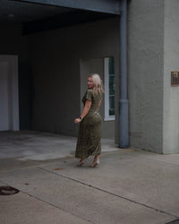 Olive After Hours Velvet Midi Dress