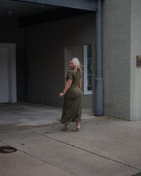 Olive After Hours Velvet Midi Dress