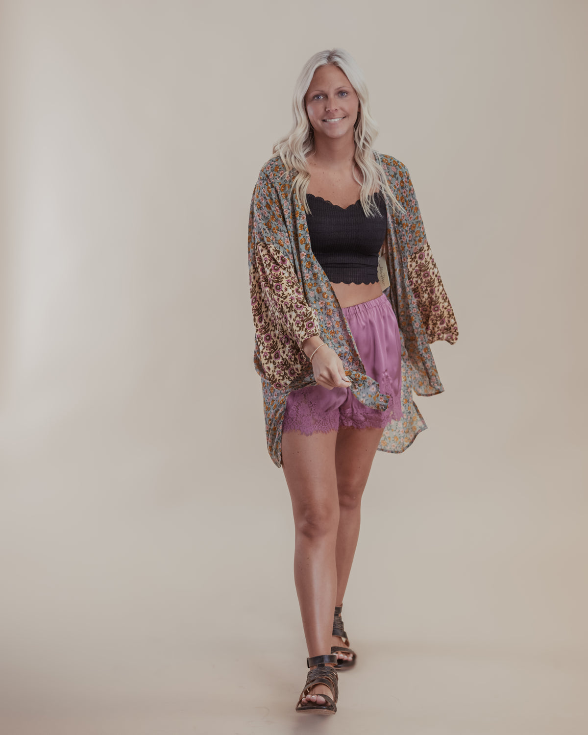 Rose Lace Trim Shorts