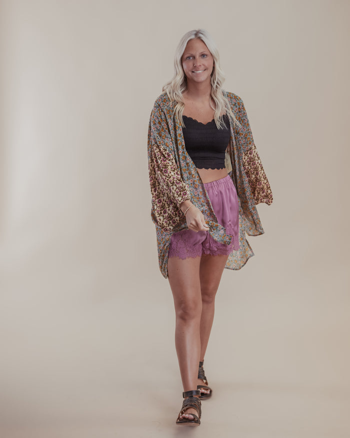Rose Lace Trim Shorts