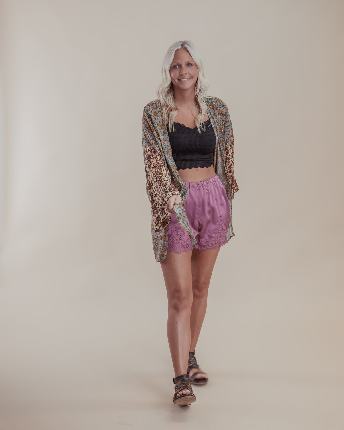 Rose Lace Trim Shorts