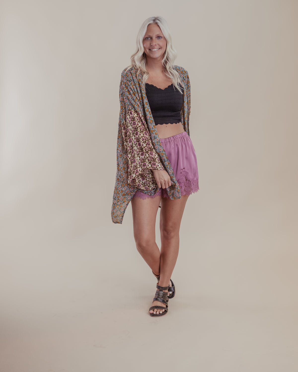 Rose Lace Trim Shorts