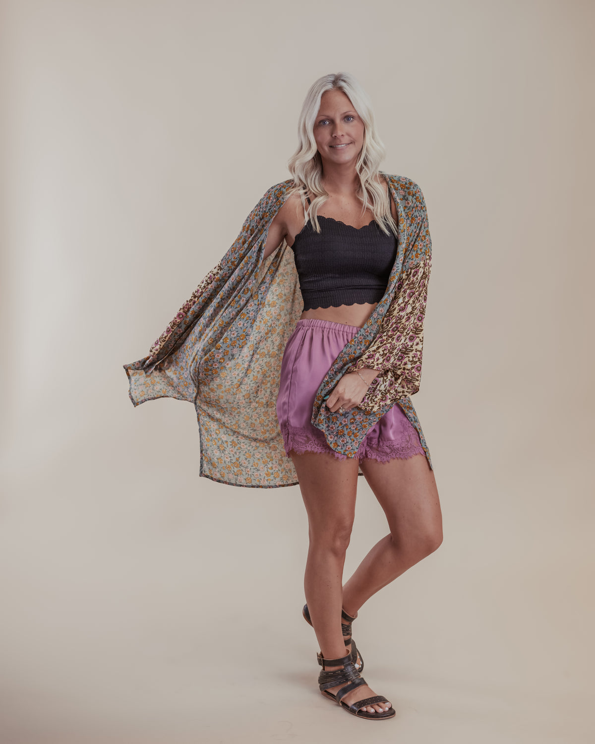 Rose Lace Trim Shorts