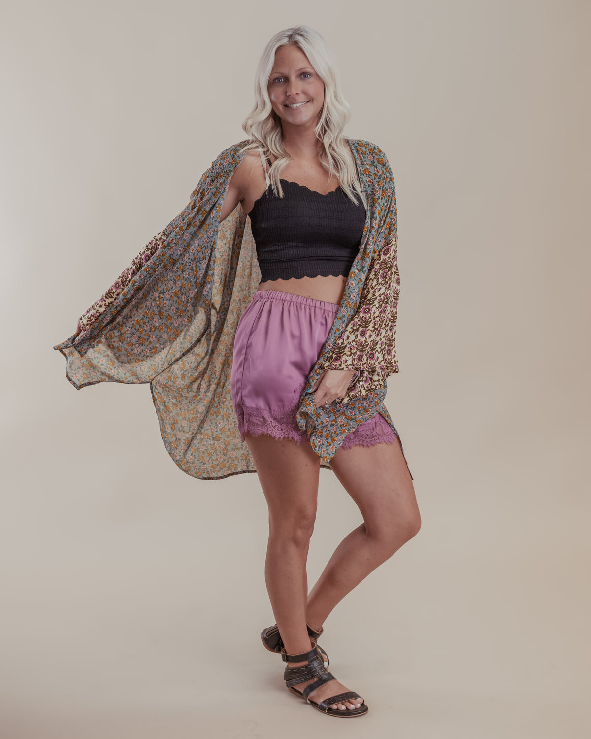 Rose Lace Trim Shorts