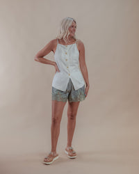 Sage Lace Trim Shorts