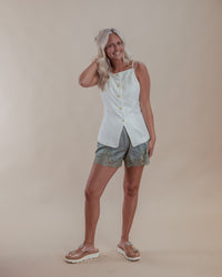 Sage Lace Trim Shorts