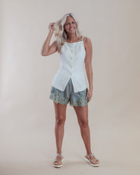Sage Lace Trim Shorts