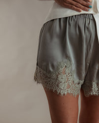 Sage Lace Trim Shorts
