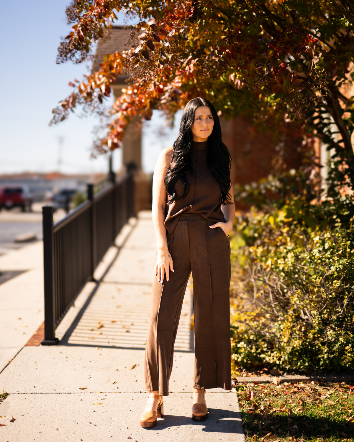 Modal Pintuck Elastic Waist Pants