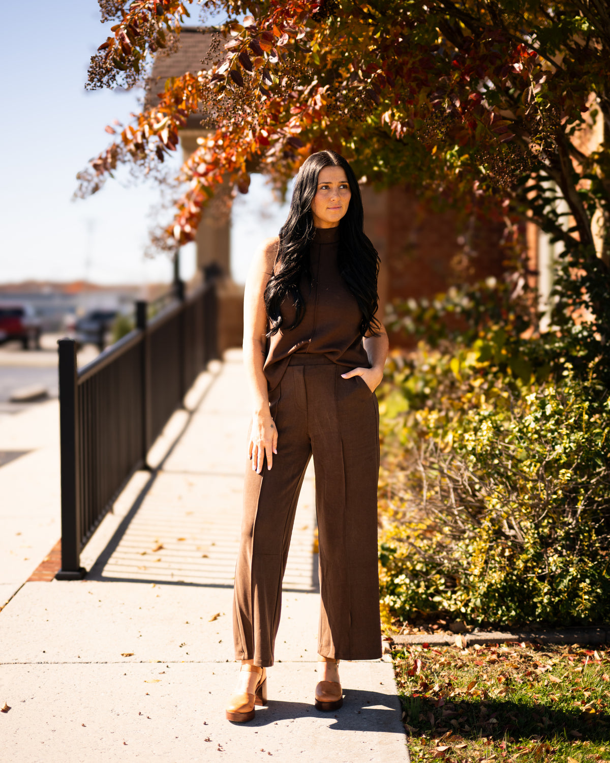 Modal Pintuck Elastic Waist Pants