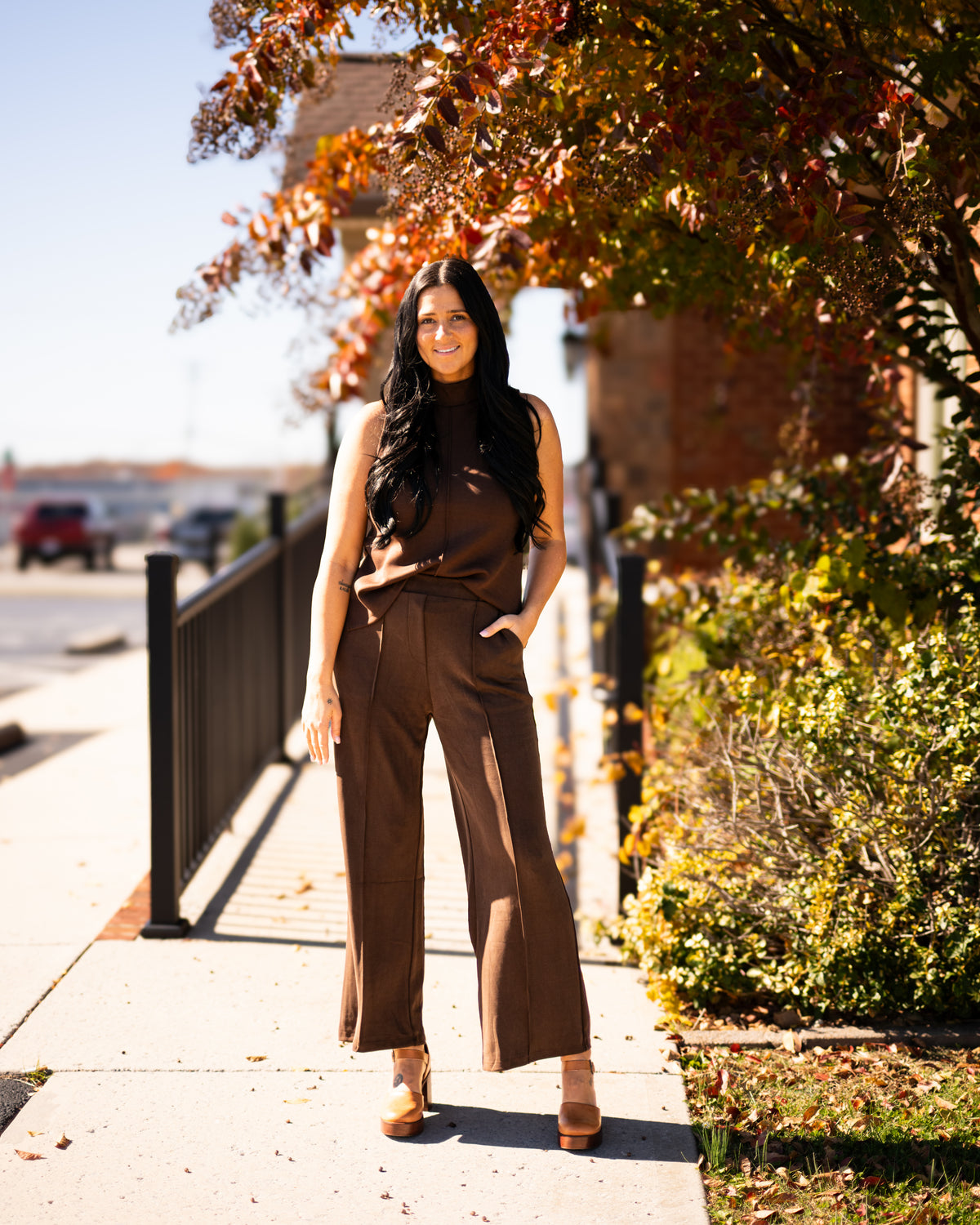 Modal Pintuck Elastic Waist Pants